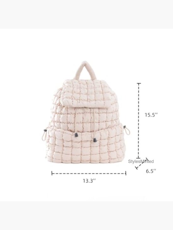 Lightweight Quilted Puffer Backpack for Women Hiker Pack Drawstring Padding main image 5